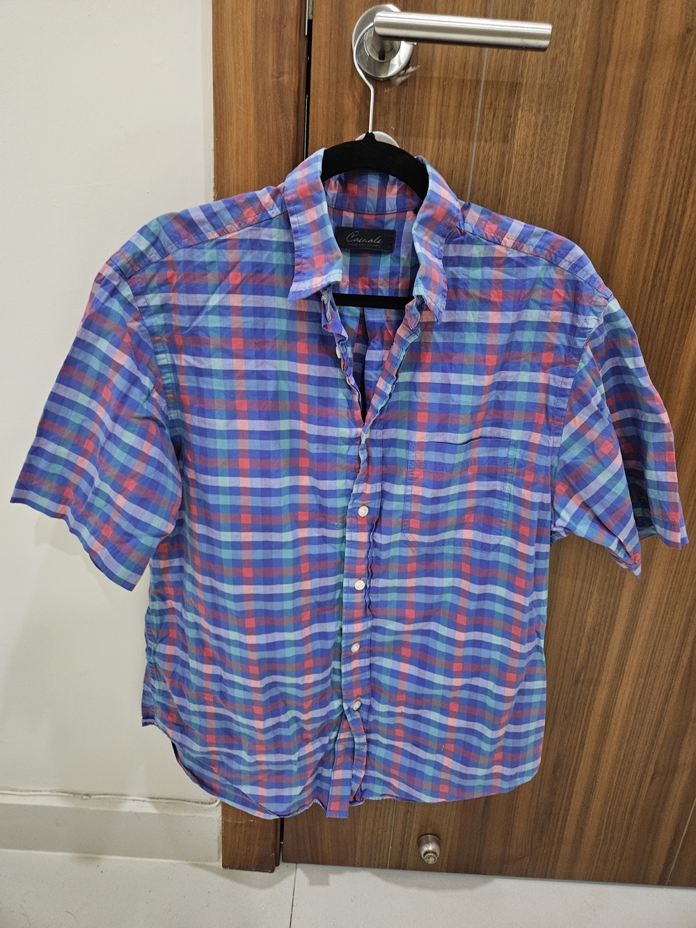 Roundtree And Yorke Plaid Short-Sleeve Shirt
